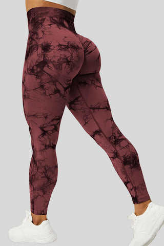 Shop Brown Printed High Waist Active Leggings - High-Quality U.S. Made Women’s Fashion with Free & Fast Shipping