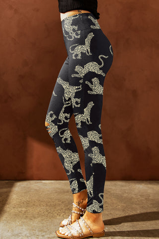 Shop Animal Printed Distressed High Waist Leggings - High-Quality U.S. Made Women’s Fashion with Free & Fast Shipping