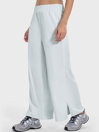 Shop Slit Wide Leg Active Pants - High-Quality U.S. Made Women’s Fashion with Free & Fast Shipping