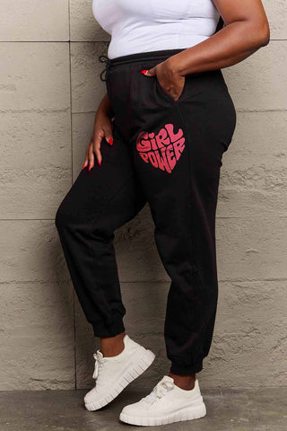 Shop Simply Love Full Size GIRL POWER Graphic Sweatpants - High-Quality U.S. Made Women’s Fashion with Free Fast Shipping