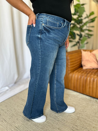 Shop RFM Full Size High Rise Tummy Control Wide Leg Jeans - High-Quality U.S. Made Women’s Fashion with Free Fast Shipping