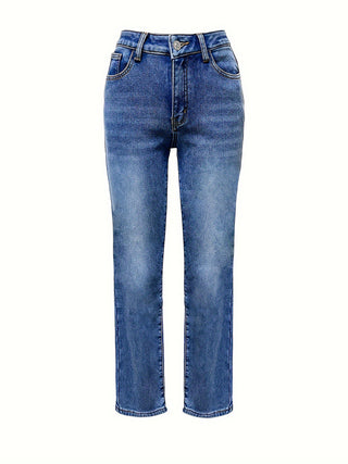 Shop Straight Leg Jeans with Pockets - High-Quality U.S. Made Women’s Fashion with Free & Fast Shipping