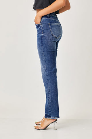 Shop RISEN Mid Rise Slim Straight Jeans - High-Quality U.S. Made Women’s Fashion with Free & Fast Shipping