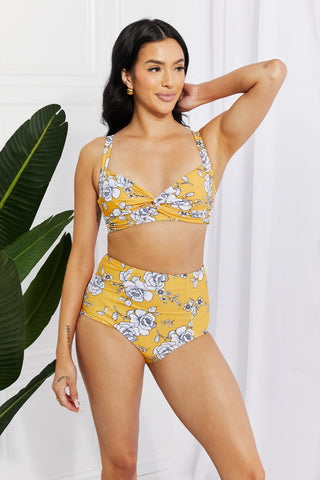 Shop Marina West Swim Take A Dip Twist High-Rise Bikini in Mustard - High-Quality U.S. Made Women’s Fashion with Free Fast Shipping