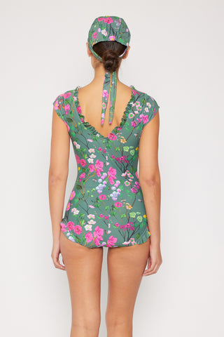 Shop Marina West Swim Bring Me Flowers V-Neck One Piece Swimsuit In Sage - High-Quality U.S. Made Women’s Fashion with Free Fast Shipping