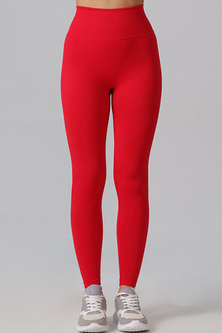 Shop Red High Waist Active Pants - High-Quality U.S. Made Women’s Fashion with Free & Fast Shipping