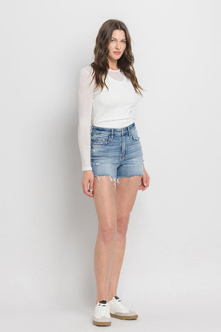 Shop Vervet by Flying Monkey High Rise Denim Shorts - High-Quality U.S. Made Women’s Fashion with Free & Fast Shipping