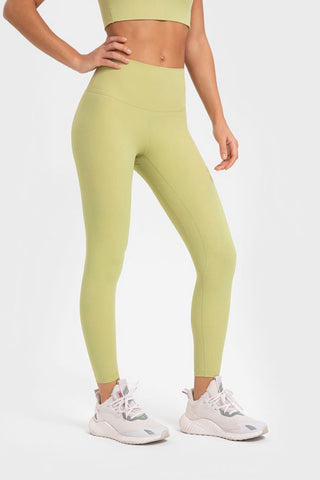 Shop Lemon Highly Stretchy Wide Waistband Yoga Leggings - High-Quality U.S. Made Women’s Fashion with Free & Fast Shipping