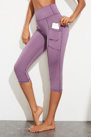 Shop Lavender Waistband Active Leggings with Pockets - High-Quality U.S. Made Women’s Fashion with Free & Fast Shipping