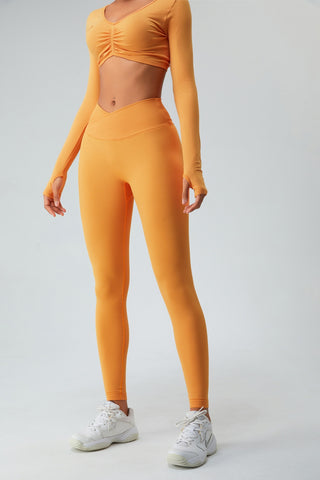 Shop Tangerine High Waist Active Pants - High-Quality U.S. Made Women’s Fashion with Free & Fast Shipping