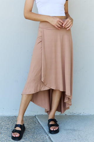 Shop Camel Ninexis First Choice High Waisted Flare Maxi Skirt in Camel - High-Quality U.S. Made Women’s Fashion with Free & Fast Shipping