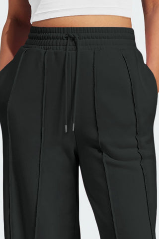 Shop Drawstring Wide Leg Active Pants - High-Quality U.S. Made Women’s Fashion with Free & Fast Shipping