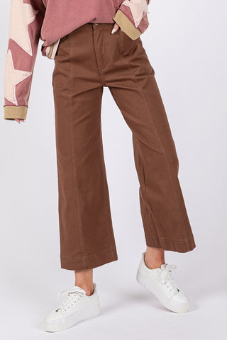 Shop SAGE + FIG Wide Leg Cropped Pants - High-Quality U.S. Made Women’s Fashion with Free & Fast Shipping