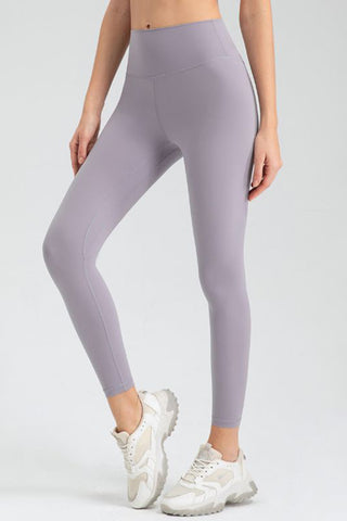 Shop Lavender Wide Waistband Slim Fit Active Leggings - High-Quality U.S. Made Women’s Fashion with Free & Fast Shipping