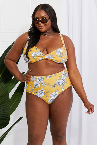 Shop Gold Marina West Swim Take A Dip Twist High-Rise Bikini in Mustard - High-Quality U.S. Made Women’s Fashion with Free & Fast Shipping