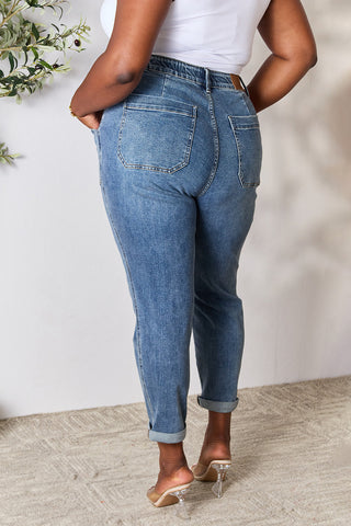 Shop Judy Blue Full Size High Waist Drawstring Denim Jeans - High-Quality U.S. Made Women’s Fashion with Free & Fast Shipping