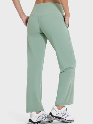 Shop Pocketed High Waist Active Pants - High-Quality U.S. Made Women’s Fashion with Free & Fast Shipping