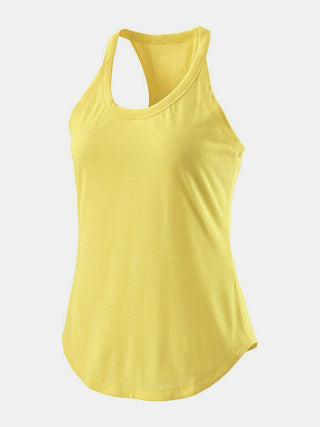 Shop Yellow Scoop Neck Active Tank - High-Quality U.S. Made Women’s Fashion with Free & Fast Shipping