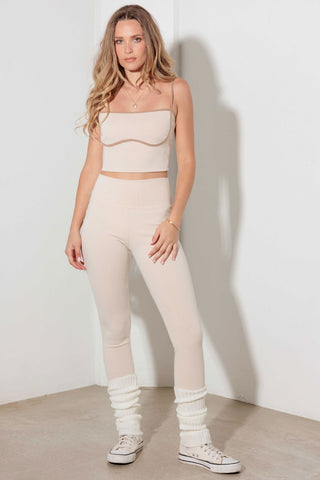 Shop Le Lis Ribbed Crop Cami and High Waist Brushed Leggings Set - High-Quality U.S. Made Women’s Fashion with Free Fast Shipping