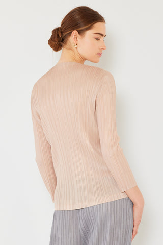 Shop Marina West Swim Pleated Long Sleeve Boatneck Top - High-Quality U.S. Made Women’s Fashion with Free & Fast Shipping