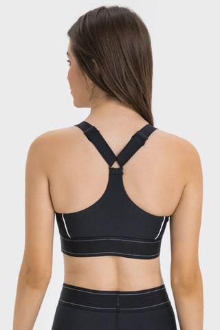 Shop Millennia Contrast Sports Bra - High-Quality U.S. Made Women’s Fashion with Free & Fast Shipping