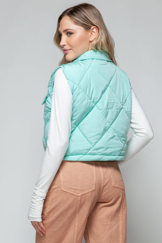 Shop Snobbish Snap Down Quilted Crop Vest - High-Quality U.S. Made Women’s Fashion with Free & Fast Shipping