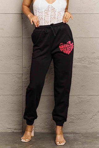 Shop Simply Love Full Size GIRL POWER Graphic Sweatpants - High-Quality U.S. Made Women’s Fashion with Free Fast Shipping