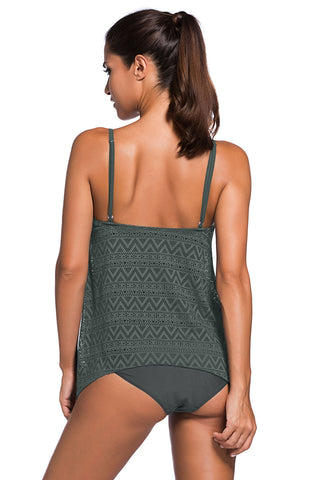 Shop Full Size Spaghetti Strap Scoop Neck Tankini Set - High-Quality U.S. Made Women’s Fashion with Free Fast Shipping