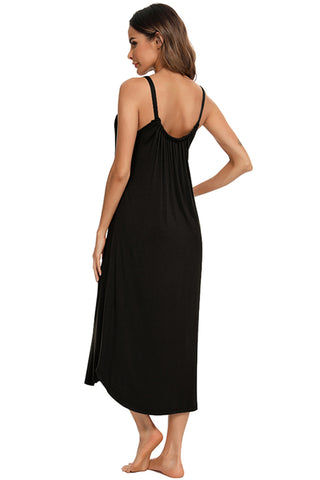 Shop V-Neck Midi Lounge Dress - High-Quality U.S. Made Women’s Fashion with Free Fast Shipping