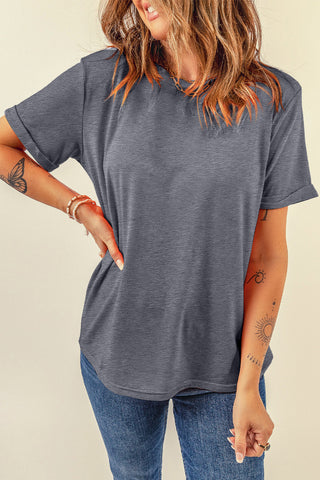 Shop Round Neck Short Sleeve T-Shirt - High-Quality U.S. Made Women’s Fashion with Free & Fast Shipping