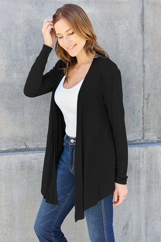 Shop Basic Bae Full Size Open Front Long Sleeve Cardigan - High-Quality U.S. Made Women’s Fashion with Free & Fast Shipping