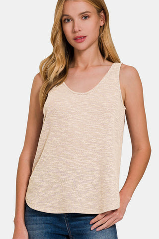 Shop Zenana Curved Hem Round Neck Tank - High-Quality U.S. Made Women’s Fashion with Free & Fast Shipping