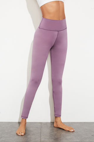 Shop Purple M Exposed Seam High Waist Yoga Leggings - High-Quality U.S. Made Women’s Fashion with Free & Fast Shipping