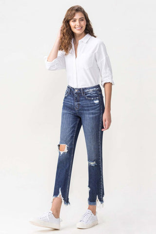 Shop Lovervet Jackie Full Size High Rise Crop Straight Leg Jeans - High-Quality U.S. Made Women’s Fashion with Free & Fast Shipping