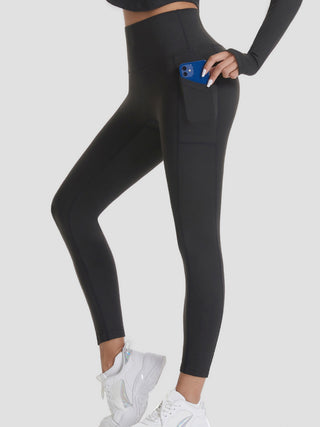 Shop Pocketed High Waist Active Pants - High-Quality U.S. Made Women’s Fashion with Free & Fast Shipping