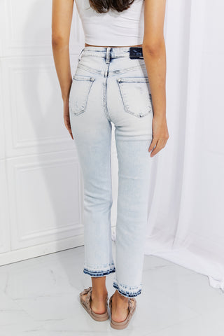 Shop RISEN Full Size Camille Acid Wash Crop Straight Jeans - High-Quality U.S. Made Women’s Fashion with Free & Fast Shipping