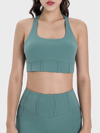 Shop Teal Millennia Square Neck Wide Strap Active Tank - High-Quality U.S. Made Women’s Fashion with Free & Fast Shipping