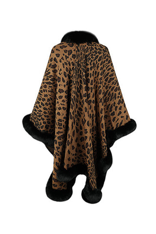 Shop Leopard Open Front Poncho - High-Quality U.S. Made Women’s Fashion with Free & Fast Shipping