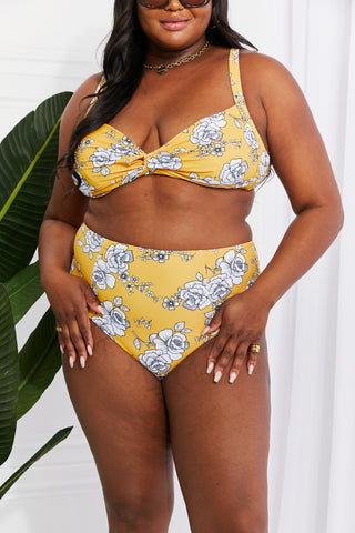 Shop Marina West Swim Take A Dip Twist High-Rise Bikini in Mustard - High-Quality U.S. Made Women’s Fashion with Free Fast Shipping