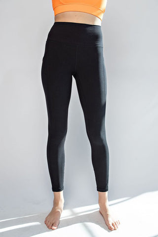 Shop Black Faith Apparel High Waist Wide Waistband Leggings - High-Quality U.S. Made Women’s Fashion with Free & Fast Shipping