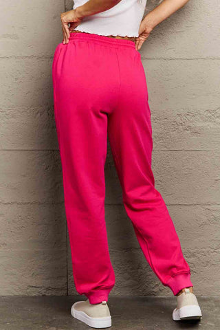 Shop Simply Love Full Size PINK Graphic Sweatpants - High-Quality U.S. Made Women’s Fashion with Free Fast Shipping