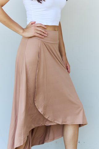 Shop Ninexis First Choice High Waisted Flare Maxi Skirt in Camel - High-Quality U.S. Made Women’s Fashion with Free & Fast Shipping