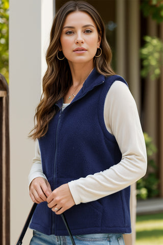 Shop Zip Up Vest Coat with Pockets - High-Quality U.S. Made Women’s Fashion with Free Fast Shipping