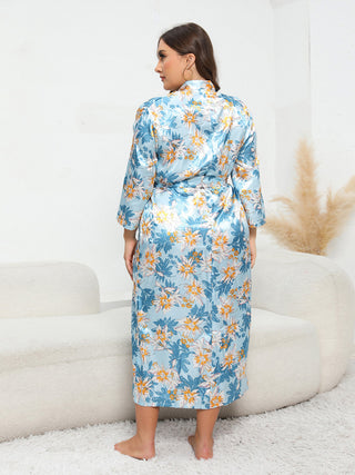 Shop Plus Size Tie Waist Robe - High-Quality U.S. Made Women’s Fashion with Free & Fast Shipping