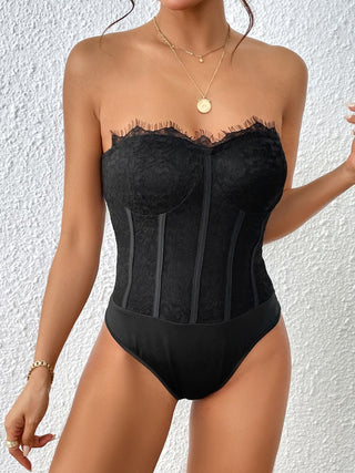 Shop Strapless Sweetheart Neck Bodysuit - High-Quality U.S. Made Women’s Fashion with Free & Fast Shipping