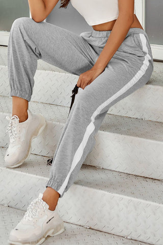 Shop Side Stripe Joggers with Pockets - High-Quality U.S. Made Women’s Fashion with Free Fast Shipping