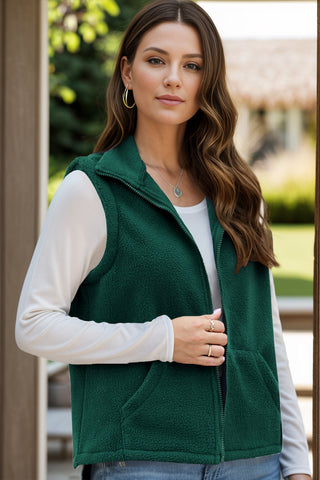 Shop Zip Up Vest Coat with Pockets - High-Quality U.S. Made Women’s Fashion with Free & Fast Shipping