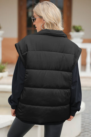 Shop Pocketed Zip Up Vest Coat - High-Quality U.S. Made Women’s Fashion with Free Fast Shipping