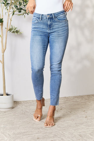 Shop BAYEAS Raw Hem Skinny Jeans - High-Quality U.S. Made Women’s Fashion with Free & Fast Shipping