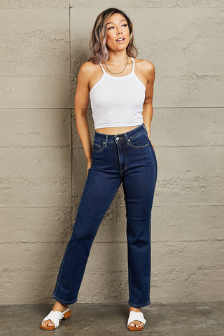 Shop Judy Blue Kailee Full Size Tummy Control High Waisted Straight Jeans - High-Quality U.S. Made Women’s Fashion with Free & Fast Shipping